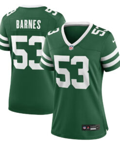 Zaire Barnes 53 New York Jets Women's Team Game Jersey - Legacy Green JS5234 nicesnker