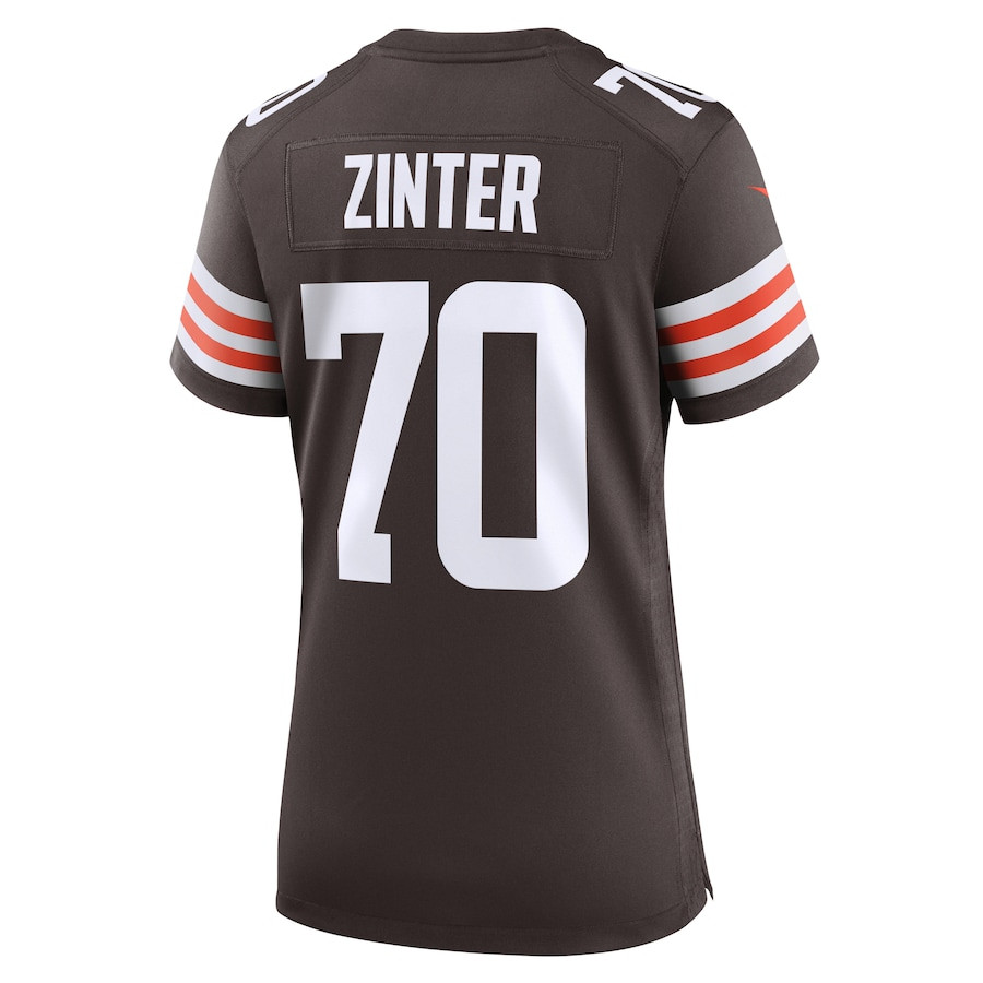Zak Zinter 70 Cleveland Browns Women's Game Jersey - Brown JS5450 nicesnker - Image 3