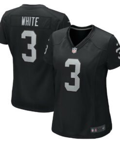 Zamir White 3 Las Vegas Raiders Women's Team Game Jersey - Black JS2548 nicesnker