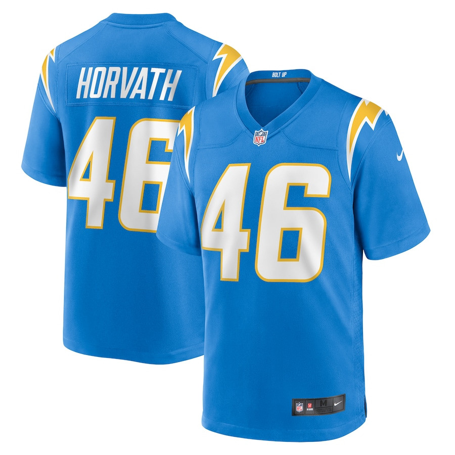 Zander Horvath 46 Los Angeles Chargers Game Men Jersey - Powder Blue JS3901 nicesnker