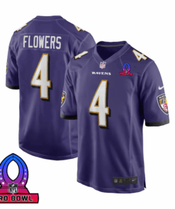 Zay Flowers 4 Baltimore Ravens 2025 Pro Bowl Patch Game Men Jersey - Purple JS8103 nicesnker