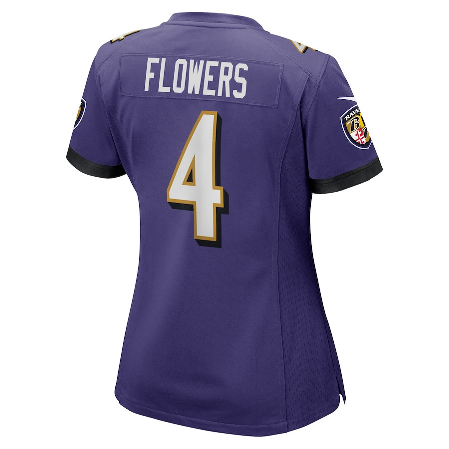Zay Flowers #4 Baltimore Ravens Super Bowl LIX Women's Jersey - Purple JS1508 nicesnker - Image 3