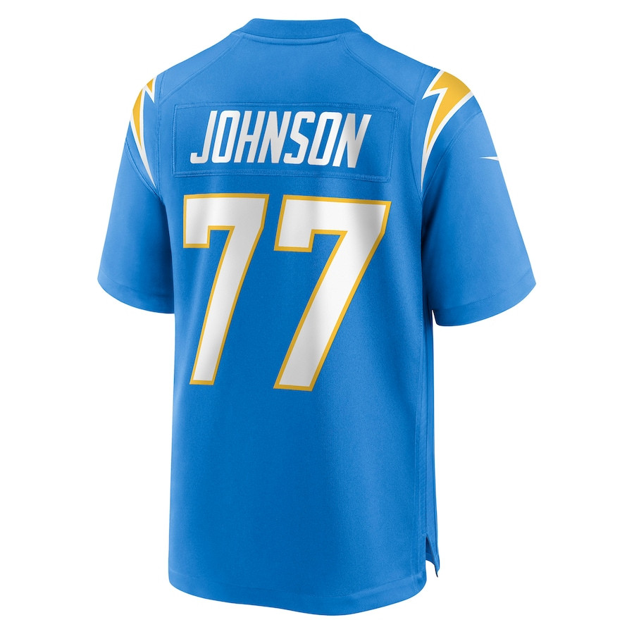 Zion Johnson 77 Los Angeles Chargers Men Game Jersey - Powder Blue JS6580 nicesnker - Image 3