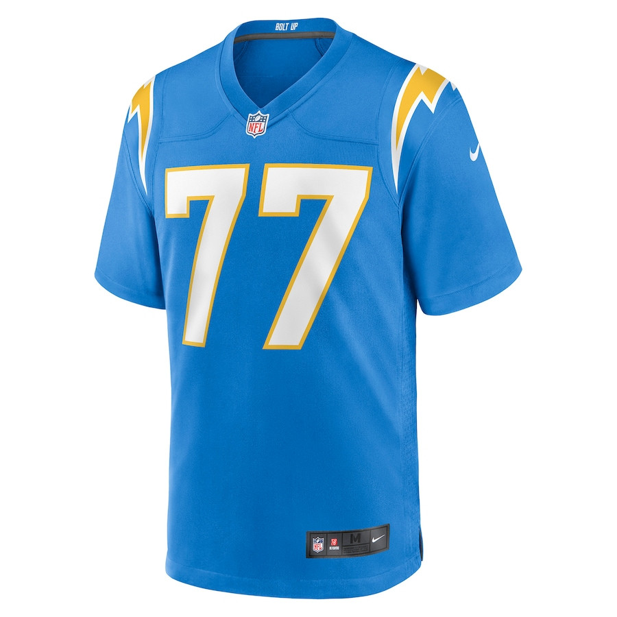Zion Johnson 77 Los Angeles Chargers Men Game Jersey - Powder Blue JS6580 nicesnker - Image 2